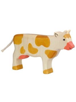 HOLZTIGER - Holzfigur Kuh, stehend, braun, ca. 15,5 x 2,9 x 10,5 cm