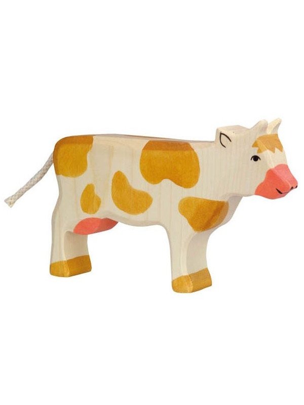 HOLZTIGER - Holzfigur Kuh, stehend, braun, ca. 15,5 x 2,9 x 10,5 cm