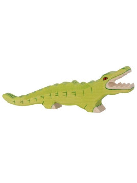 HOLZTIGER - Holzfigur Krokodil, ca. 25 x 2,8 x 8 cm