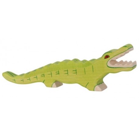 HOLZTIGER - Holzfigur Krokodil, ca. 25 x 2,8 x 8 cm