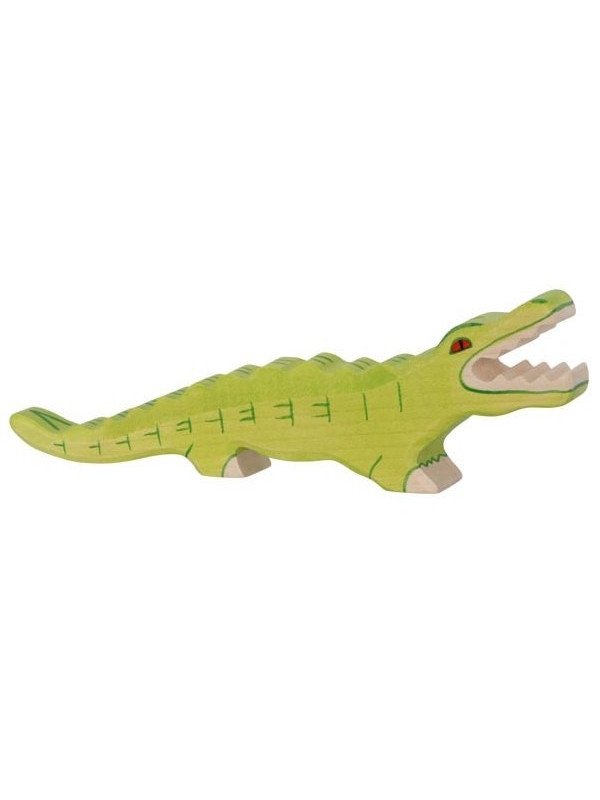 HOLZTIGER - Holzfigur Krokodil, ca. 25 x 2,8 x 8 cm