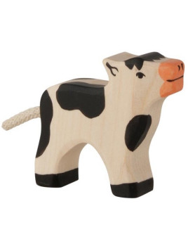 HOLZTIGER - Holzfigur Kalb, schwarz, ca 6 x 1,9 x 6 cm