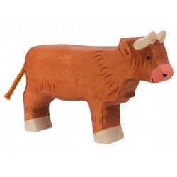 HOLZTIGER - Holzfigur Schottisches Hochlandrind, stehend, ca. 15,5 x 2,8 x 10 cm