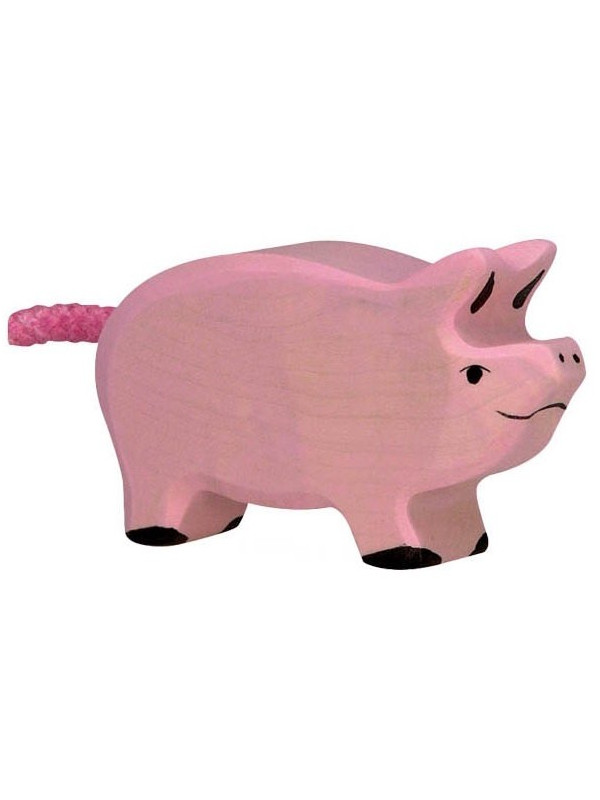HOLZTIGER - Holzfigur Ferkel, ca.6 x 1,8 x 4 cm