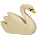 HOLZTIGER - Holzfigur Schwan, schwimmend, ca. 9,5 x 2,3 x 7,5 cm