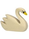 HOLZTIGER - Holzfigur Schwan, schwimmend, ca. 9,5 x 2,3 x 7,5 cm