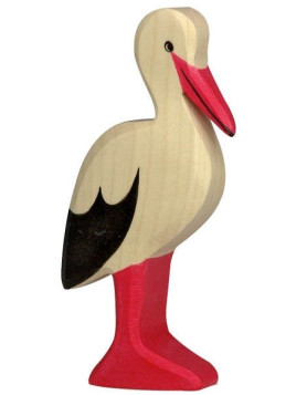 HOLZTIGER - Holzfigur Storch, ca. 6 x 1,9 x 11,5 cm