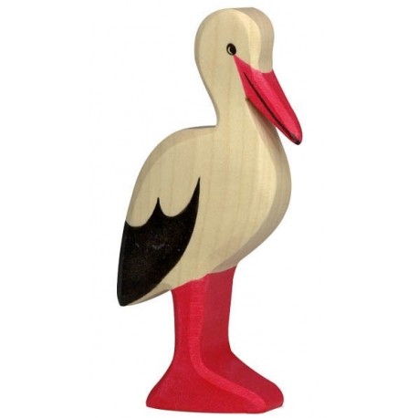 HOLZTIGER - Holzfigur Storch, ca. 6 x 1,9 x 11,5 cm