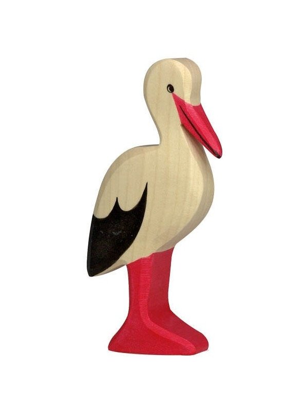 HOLZTIGER - Holzfigur Storch, ca. 6 x 1,9 x 11,5 cm