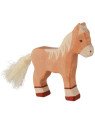 HOLZTIGER - Holzfigur Fohlen, stehend, hellbraun, ca. 10,5 x 2,5 x 11,6 cm
