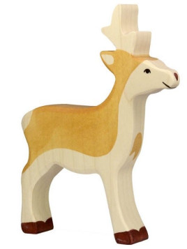 HOLZTIGER - Holzfigur Rehbock, ca 13 x 2,4 x 16 cm