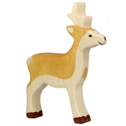 HOLZTIGER - Holzfigur Rehbock, ca 13 x 2,4 x 16 cm