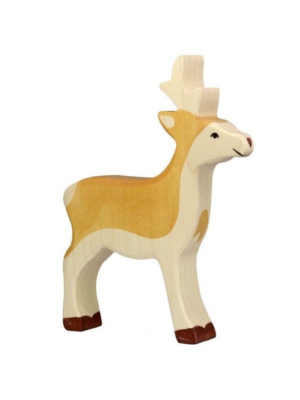 HOLZTIGER - Holzfigur Rehbock, ca 13 x 2,4 x 16 cm