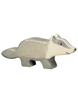 HOLZTIGER - Holzfigur Dachs, ca. 12,7 x 2,3 x 5,2 cm