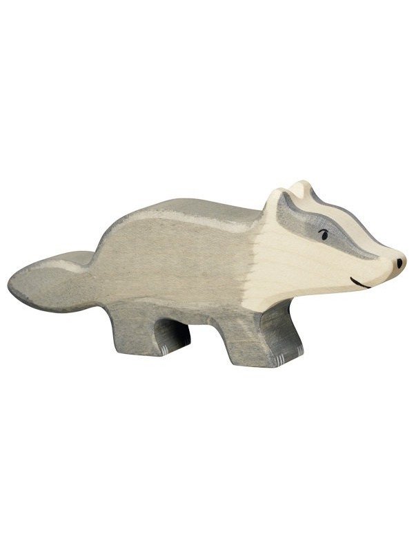 HOLZTIGER - Holzfigur Dachs, ca. 12,7 x 2,3 x 5,2 cm
