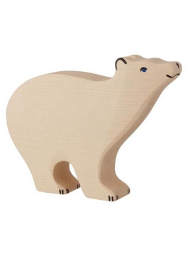 HOLZTIGER - Holzfigur Eisbär, ca. 15 x 2,8 x 11,8 cm