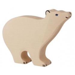 HOLZTIGER - Holzfigur Eisbär, ca. 15 x 2,8 x 11,8 cm
