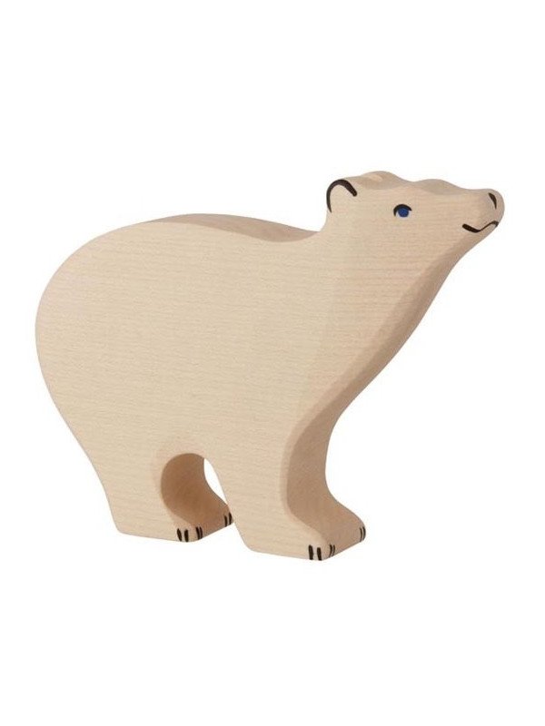 HOLZTIGER - Holzfigur Eisbär, ca. 15 x 2,8 x 11,8 cm