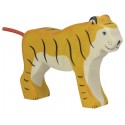 HOLZTIGER - Holzfigur Tiger, stehend, ca. 14 x 2,8 x 10,5 cm