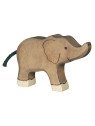 HOLZTIGER - Holzfigur Elefant, klein, Rüssel hoch, ca. 12 x 2,3 x 8,4 cm