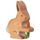HOLZTIGER - Holzfigur Hase mit Karotte, ca. 6 x 2 x 6,4 cm