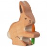 HOLZTIGER - Holzfigur Hase mit Karotte, ca. 6 x 2 x 6,4 cm