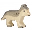 HOLZTIGER - Holzfiguren Waldtiere-Set: Hase, Fuchs, Wolf, Kitz und Blaumeise