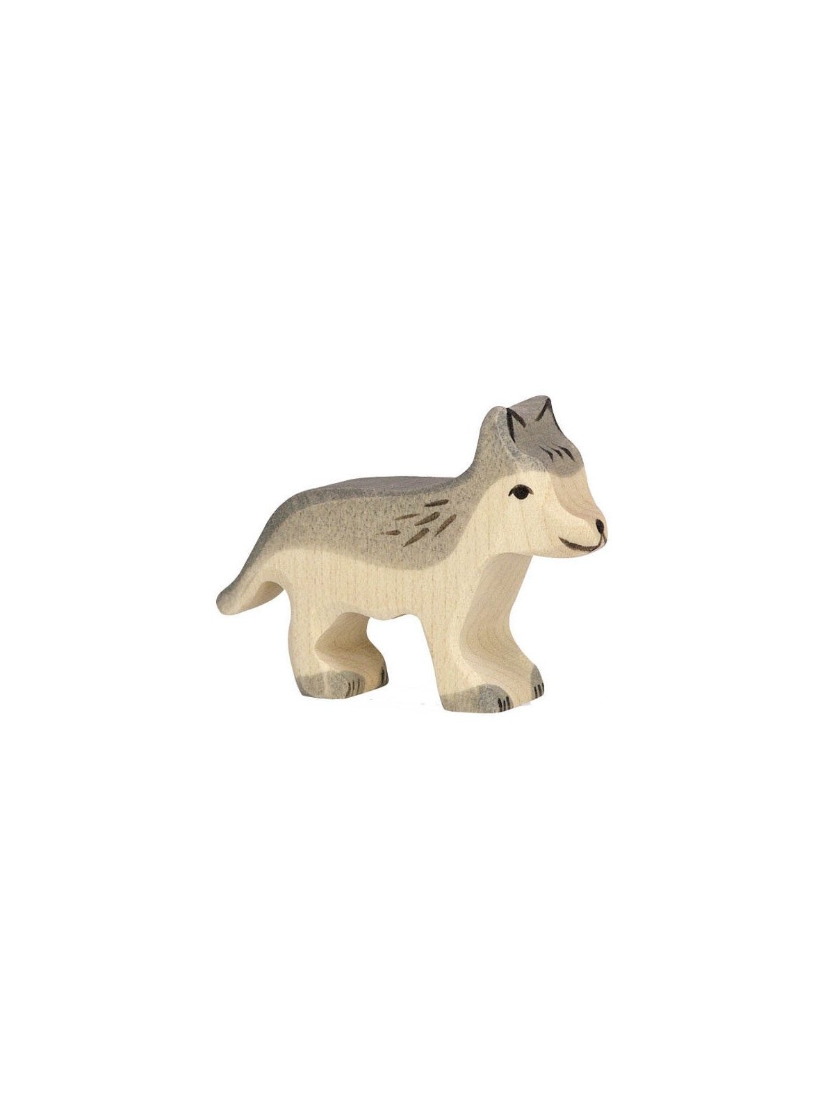 HOLZTIGER - Holzfiguren Waldtiere-Set: Hase, Fuchs, Wolf, Kitz und Blaumeise