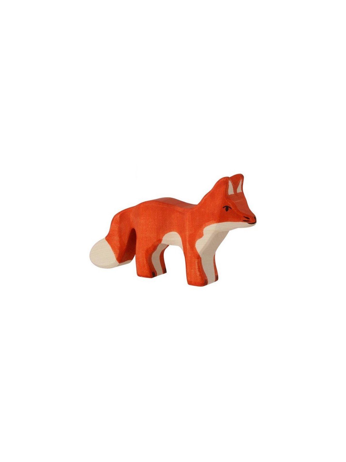 HOLZTIGER - Holzfiguren Waldtiere-Set: Hase, Fuchs, Wolf, Kitz und Blaumeise