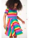 frugi - Bio Kinder Jersey Kleid kurzarm "Sunshine" Regenbogen