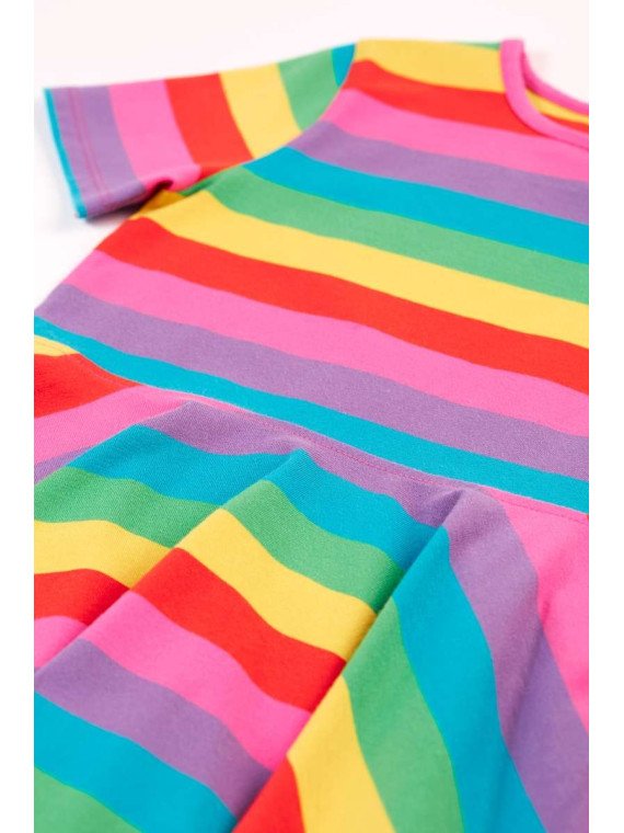 frugi - Bio Kinder Jersey Kleid kurzarm "Sunshine" Regenbogen