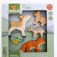 HOLZTIGER - Holzfiguren Waldtiere-Set: Hase, Fuchs, Wolf, Kitz und Blaumeise