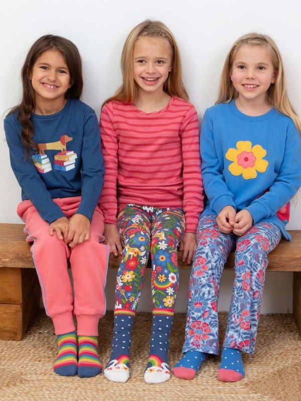 kite kids - Bio Kinder Strümpfe 3er Pack mit Schwan/Punkten/Streifen-Motiv