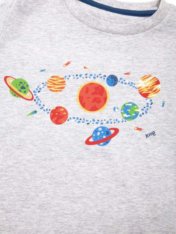 kite kids - Bio Kinder Langarmshirt mit Sonnensystem-Druck