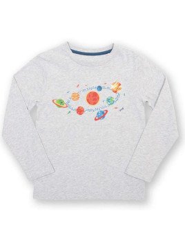 kite kids - Bio Kinder Langarmshirt mit Sonnensystem-Druck