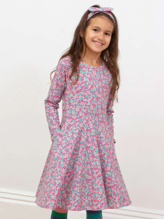 kite kids - Bio Kinder Jersey Skaterkleid mit Blumen-Allover