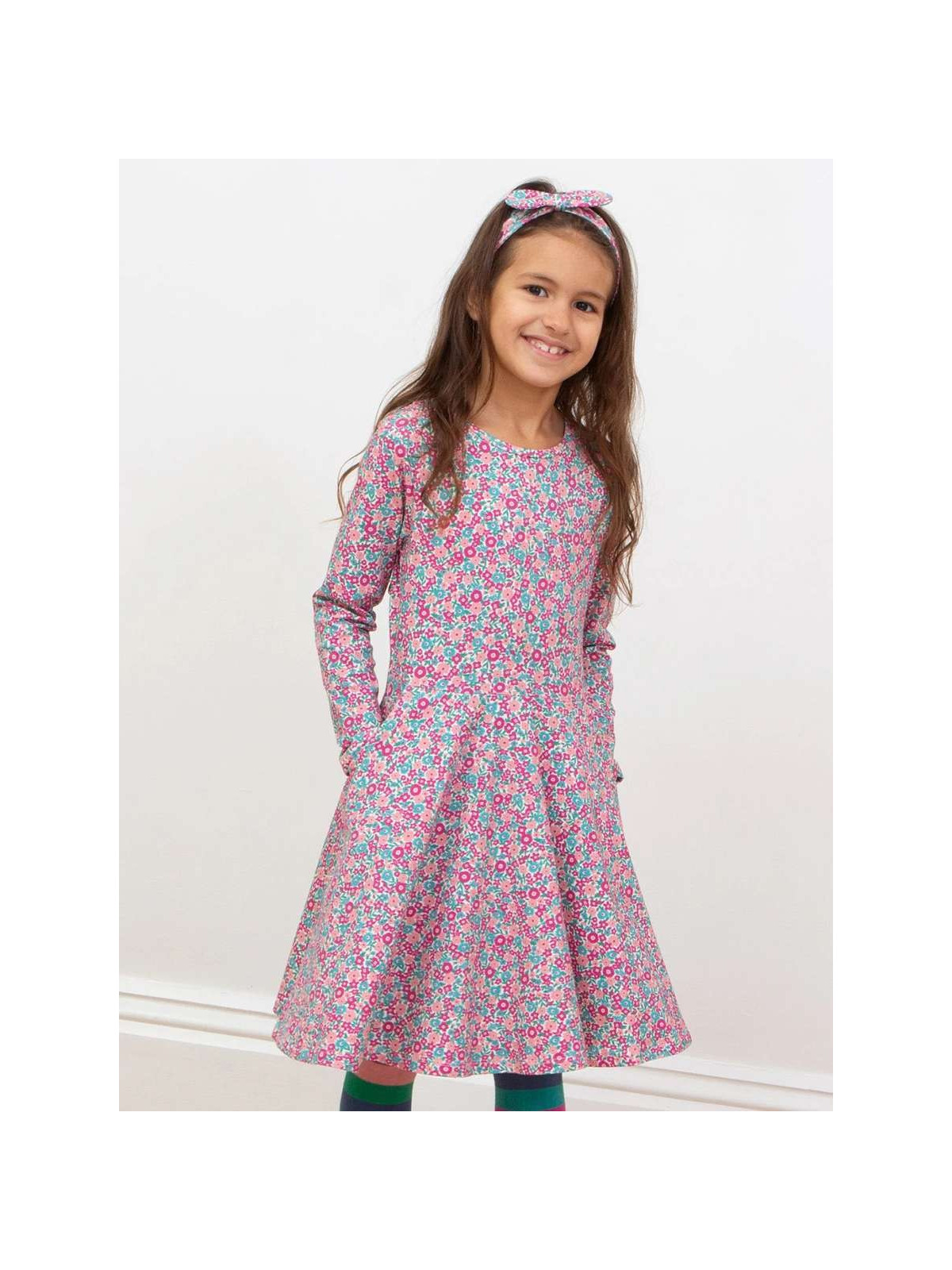 kite kids - Bio Kinder Jersey Skaterkleid mit Blumen-Allover