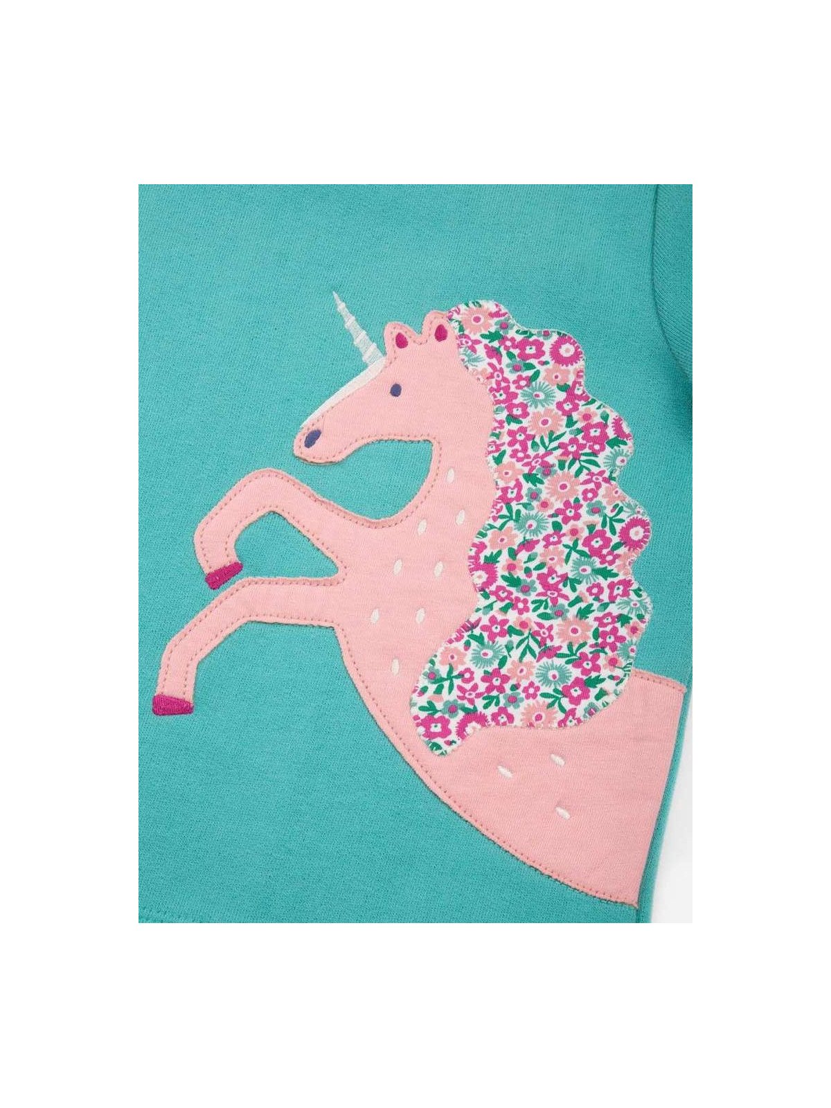 kite kids - Bio Kinder Sweatshirt mit Seepferdchen-Einhorn-Applikation