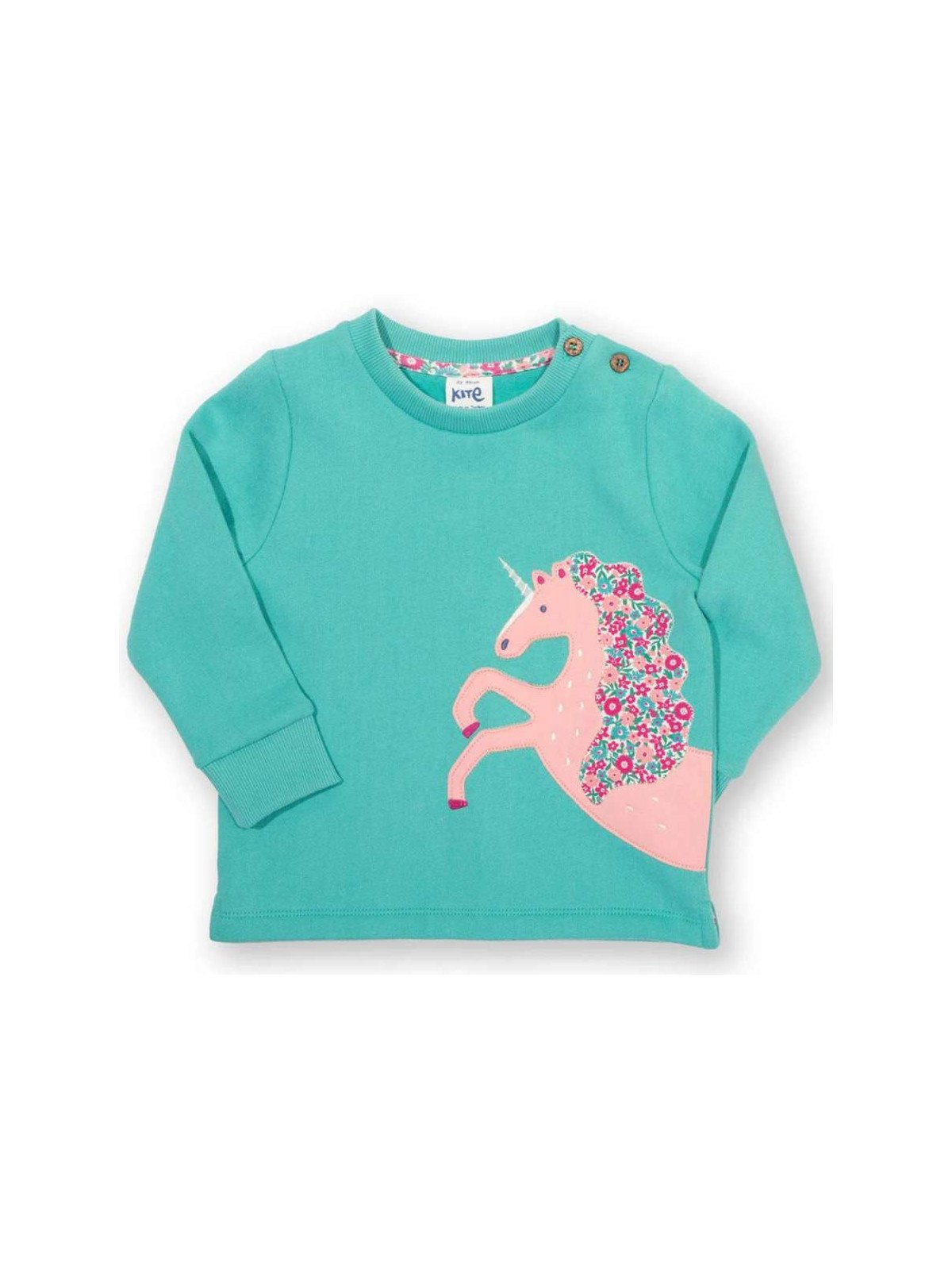 kite kids - Bio Kinder Sweatshirt mit Seepferdchen-Einhorn-Applikation