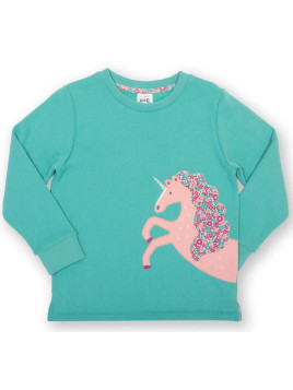kite kids - Bio Kinder Sweatshirt mit Seepferdchen-Einhorn-Applikation