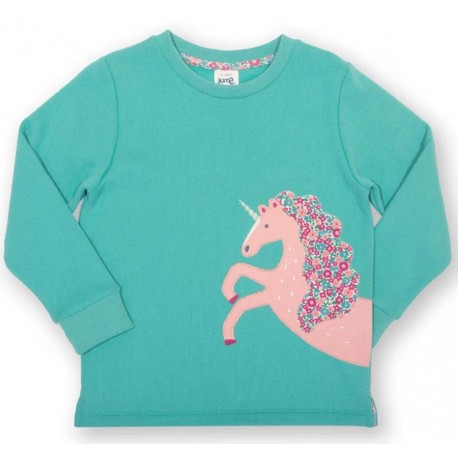 kite kids - Bio Kinder Sweatshirt mit Seepferdchen-Einhorn-Applikation
