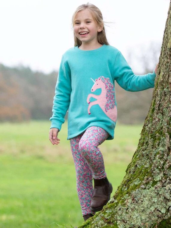 kite kids - Bio Kinder Sweatshirt mit Seepferdchen-Einhorn-Applikation