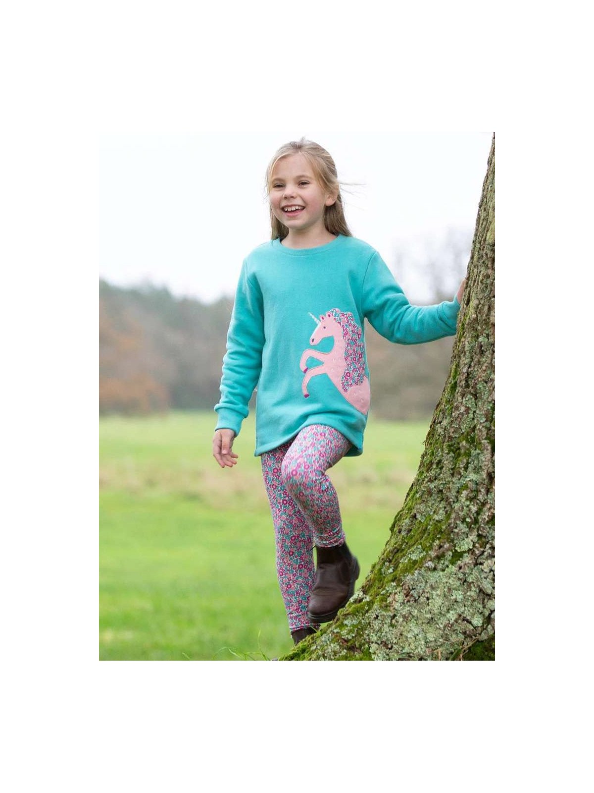 kite kids - Bio Kinder Sweatshirt mit Seepferdchen-Einhorn-Applikation