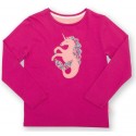 kite kids - Bio Kinder Langarmshirt mit Seepferdchen-Einhorn-Applikation