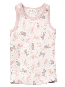 People Wear Organic - Bio Kinder Unterhemd mit Katzen-Allover
