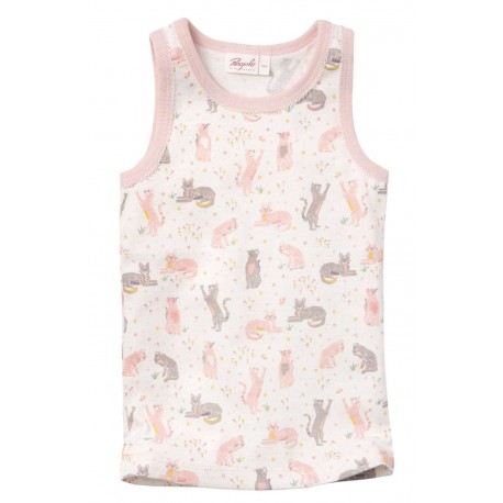 People Wear Organic - Bio Kinder Unterhemd mit Katzen-Allover