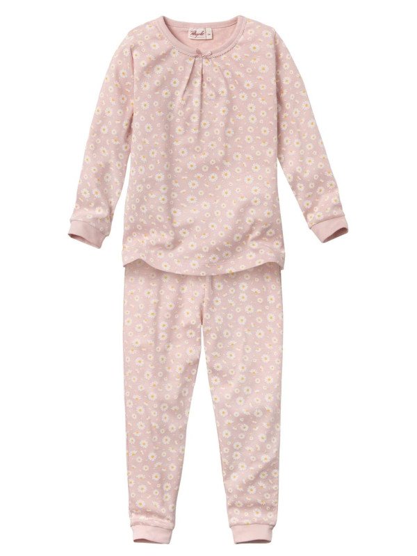 People Wear Organic - Bio Kinder Schlafanzug mit Gänseblümchen-Allover