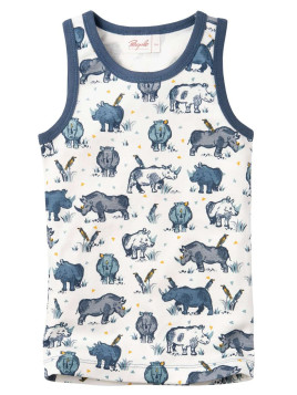 People Wear Organic - Bio Kinder Unterhemd mit Nashorn-Allover