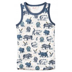 People Wear Organic - Bio Kinder Unterhemd mit Nashorn-Allover