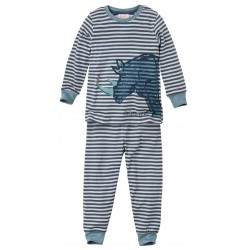 People Wear Organic - Bio Kinder Schlafanzug mit Nashorn-Druck und Streifen